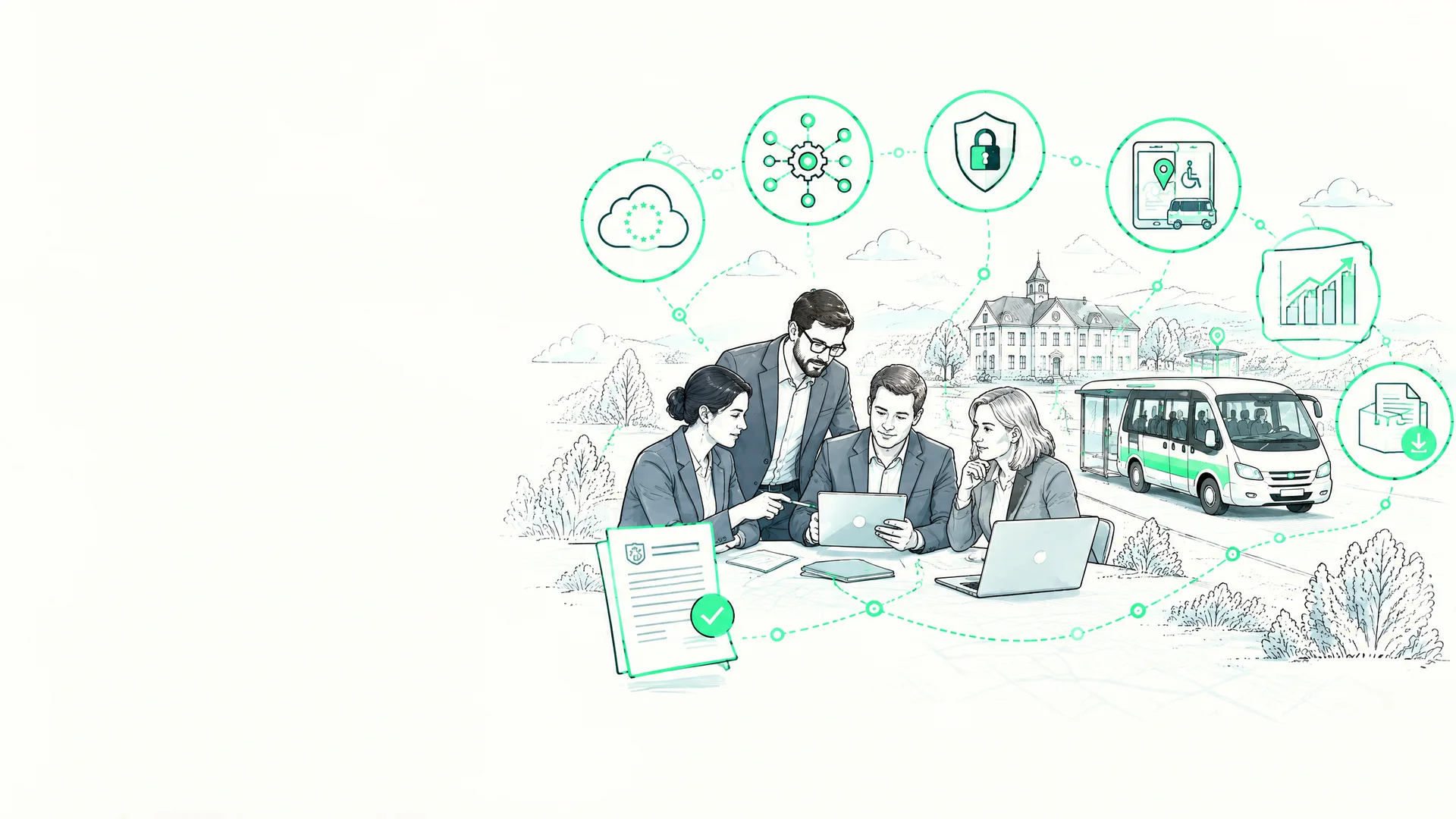 Mobilitätssoftware ausschreiben Kommunales Vergabeteam prüft Datenschutz, Schnittstellen, Barrierefreiheit und Betrieb einer Mobilitätssoftware