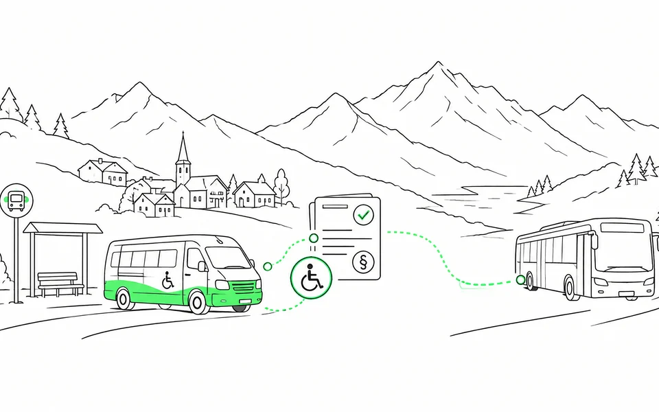 On-Demand-Konzession Schweiz Schweizer On-Demand-Bus mit Buchung, Konzessionsdokument und ÖV-Anschluss