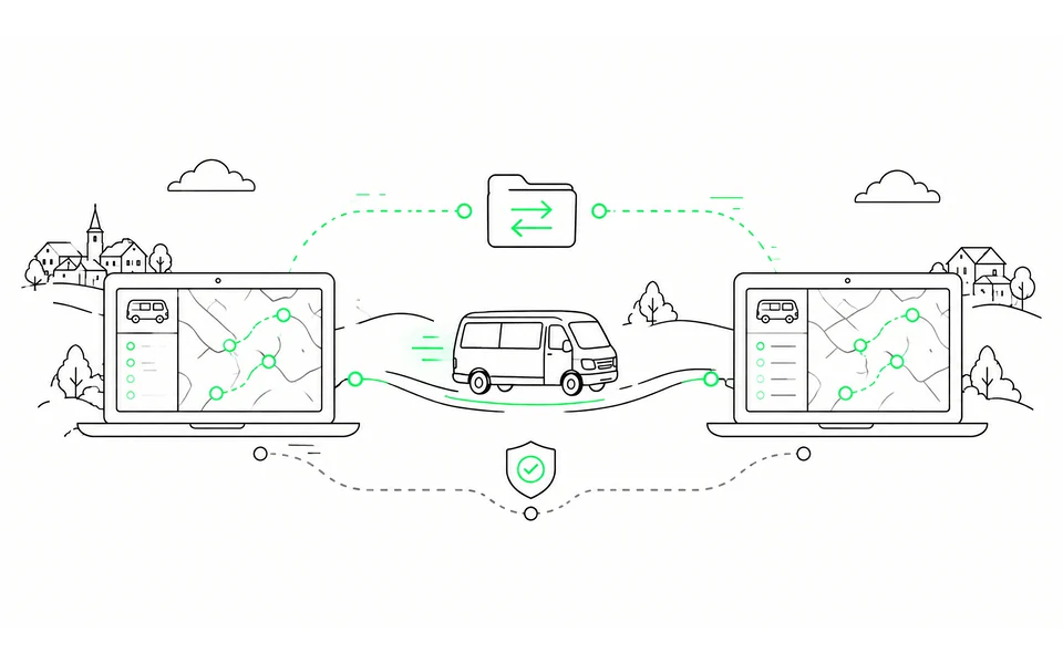 On-Demand-Software wechseln ohne Betriebsunterbrechung. Wie sich Aufgabenträger gegen Anbieterrisiken absichern On-Demand-Bus zwischen zwei sicher verbundenen Mobilitätsplattformen